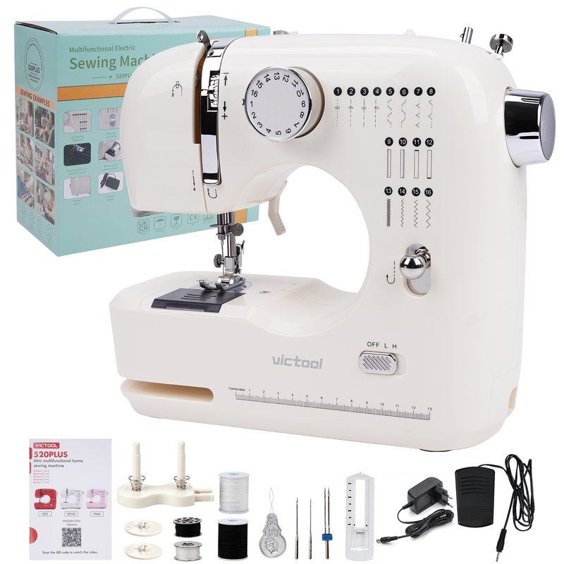 Victool 520PLUS Multifunctional Electric Sewing Machine, Beige