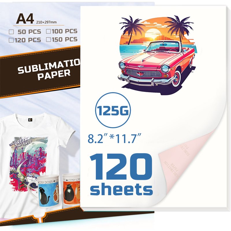 A4 Sublimation Heat Transfer Paper 125GSM 120 Sheets