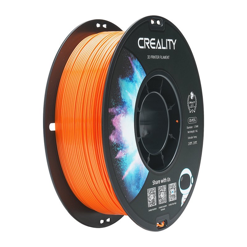 Creality CR-PETG 1.75mm线径 1KG_黑色中性料盘_黑白盒_CR(圆标)(橙色)