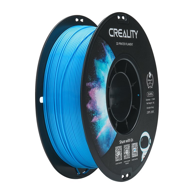 Creality CR-PETG 1.75mm线径 1KG_黑色中性料盘_黑白盒_CR(圆标)(科技蓝)