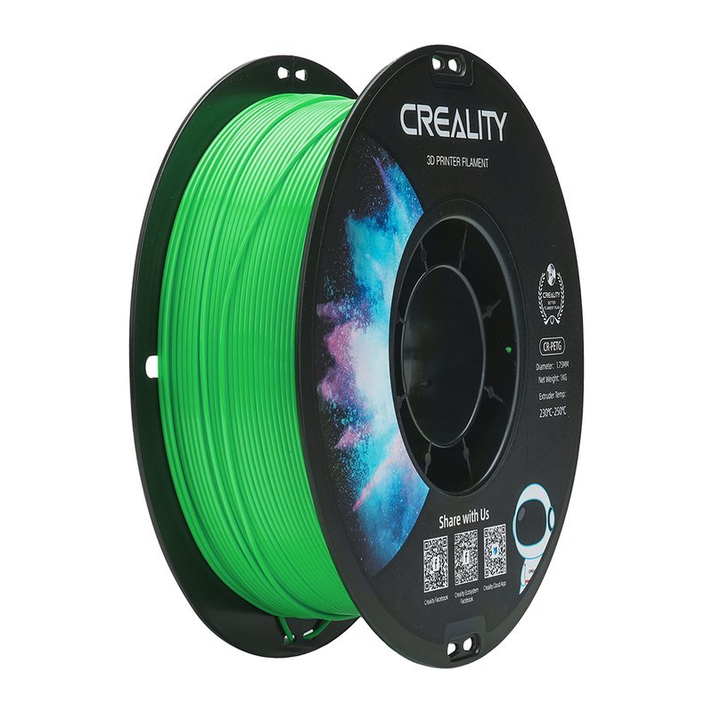 Creality CR-PETG 1.75mm线径 1KG_黑色中性料盘_黑白盒_CR(圆标)(绿色)