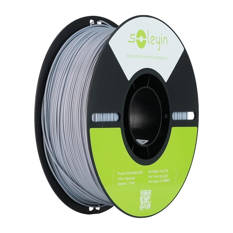 Creality Soleyin Basic PETG 3d打印材料 线径1.75 1KG 黑色中性盘 环保纸盒(冰川灰)