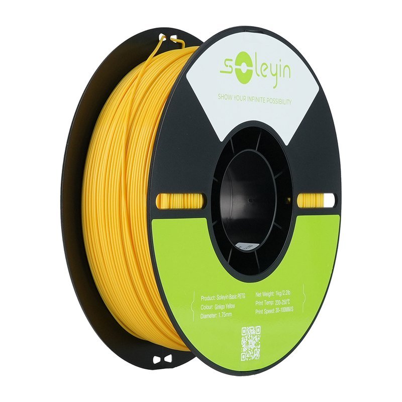 Creality Soleyin Basic PETG 3d打印材料 线径1.75 1KG 黑色中性盘 环保纸盒(银杏黄)
