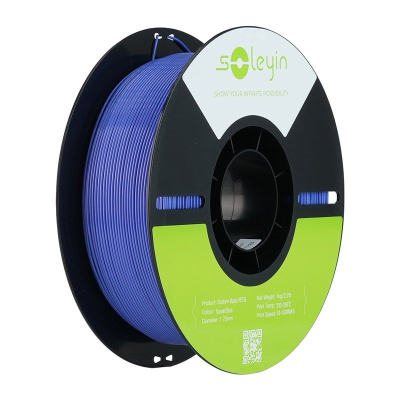 Creality Soleyin Basic PETG 3d打印材料 线径1.75 1KG 黑色中性盘 环保纸盒(日暮蓝)