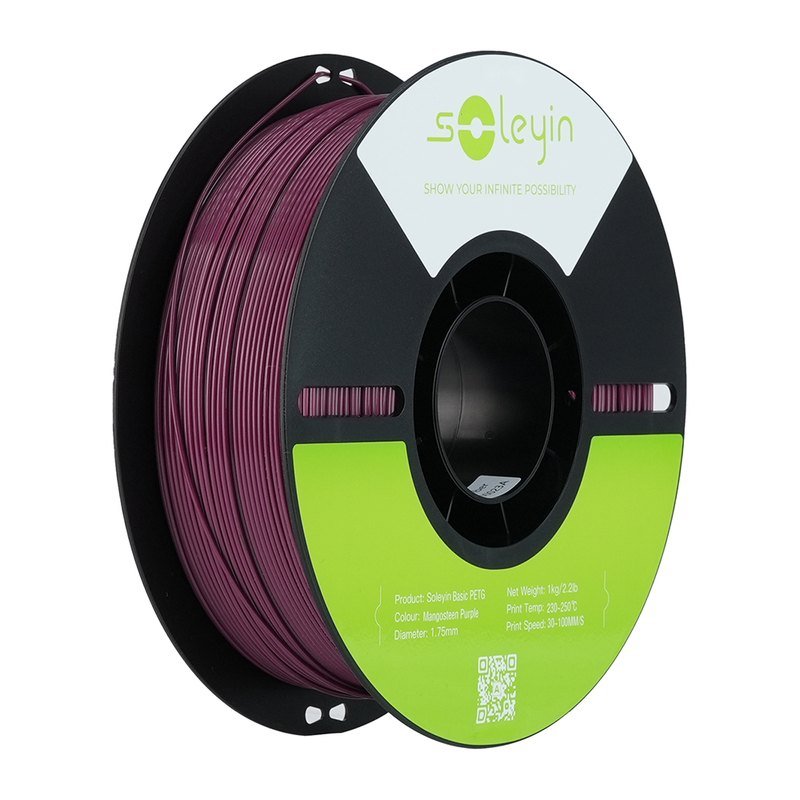 Creality Soleyin Basic PETG 3d打印材料 线径1.75 1KG 黑色中性盘 环保纸盒(山竹紫)