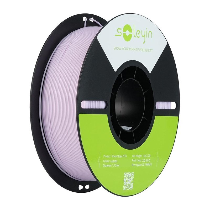 Creality Soleyin Basic PETG 3d打印材料 线径1.75 1KG 黑色中性盘 环保纸盒(薰衣草)