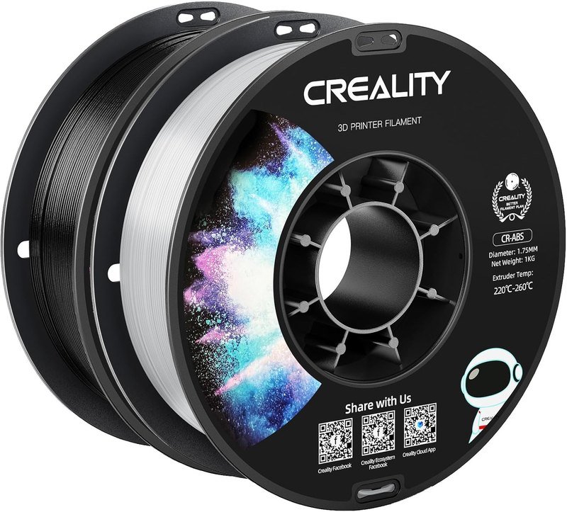 Creality CR-ABS 工程耗材 3D打印耗材 1.75mm线径 带料盘 (黑白1Kg*2卷装)