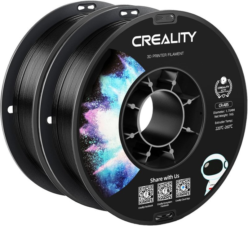 Creality CR-ABS 工程耗材 3D打印耗材 1.75mm线径 带料盘 (黑黑1Kg*2卷装)