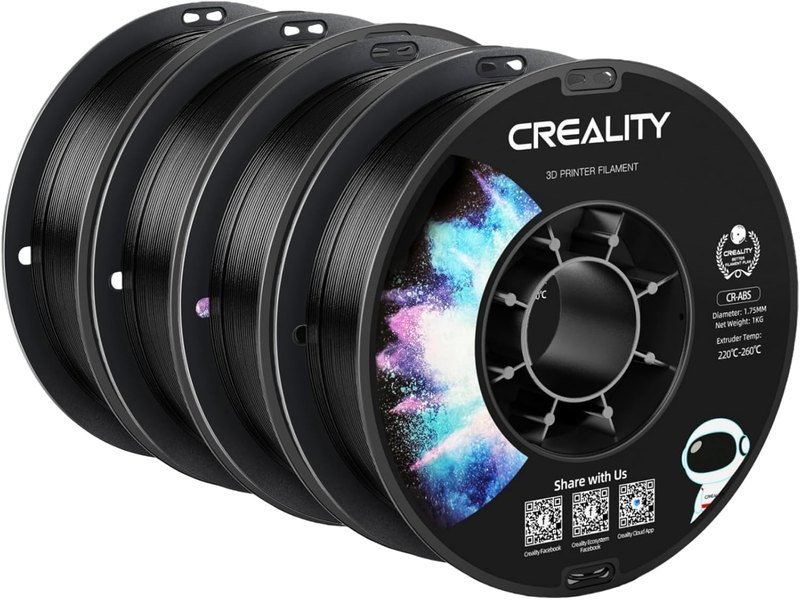 Creality CR-ABS 工程耗材 3D打印耗材 1.75mm线径 带料盘 (黑黑黑黑1Kg*4卷装)