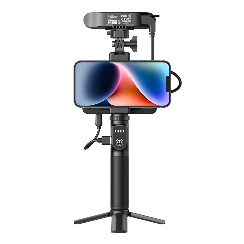Smartphone Gimbal Stabilizer with Fill Light and Tripod