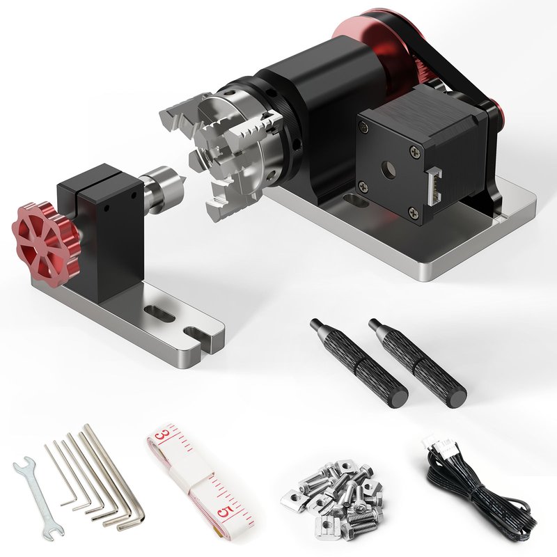 Rotary Chuck Kit with Tailstock for Laser Engraver