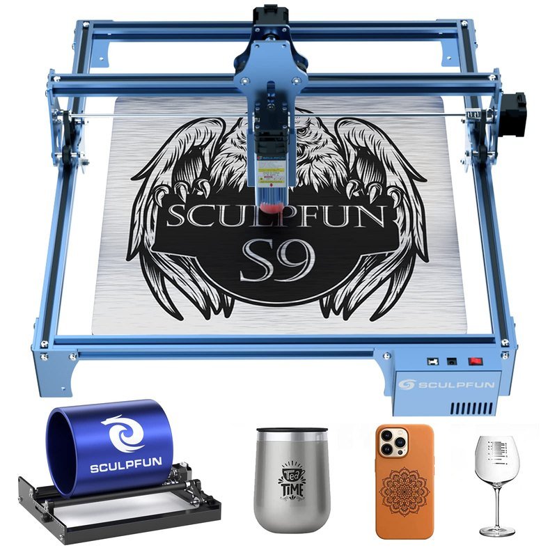 SCULPFUN S9 110-240V Rotary Roller — Engraving Machine (Gold)