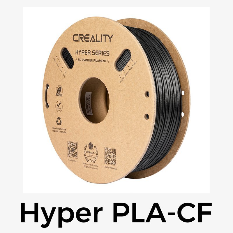 Creality Hyper PLA-CF 1.75mm 1KG 纸料盘 飞机盒(黑色)