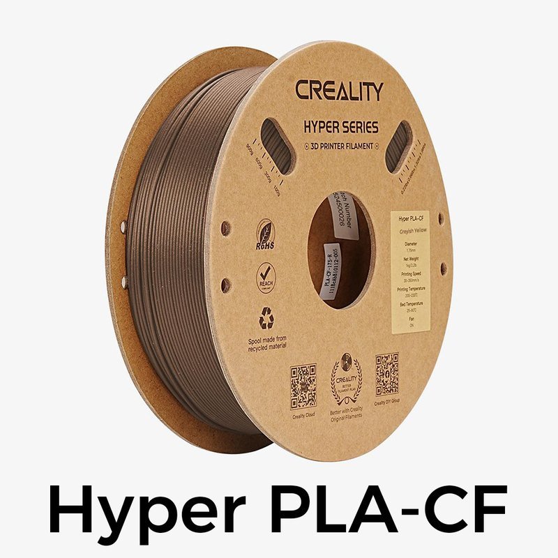 Creality Hyper PLA-CF 1.75mm 1KG 纸料盘 飞机盒(苍黄)