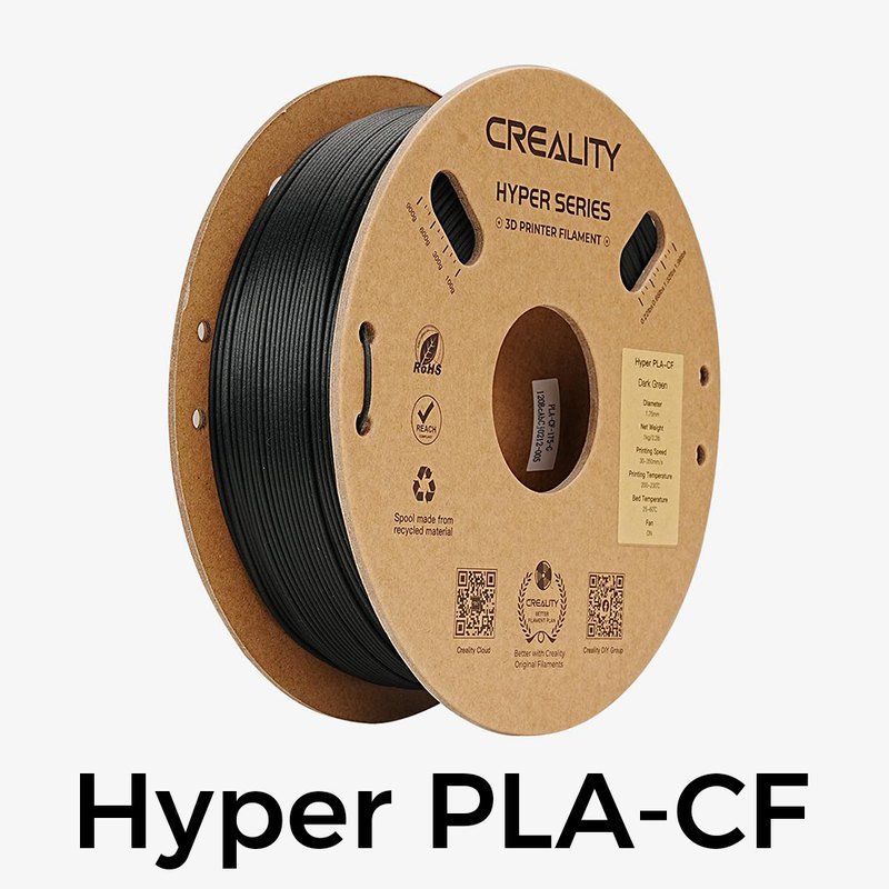 Creality Hyper PLA-CF 1.75mm 1KG 纸料盘 飞机盒(墨绿)