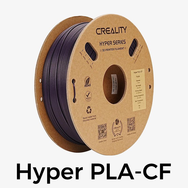 Creality Hyper PLA-CF 1.75mm 1KG 纸料盘 飞机盒(紫色)