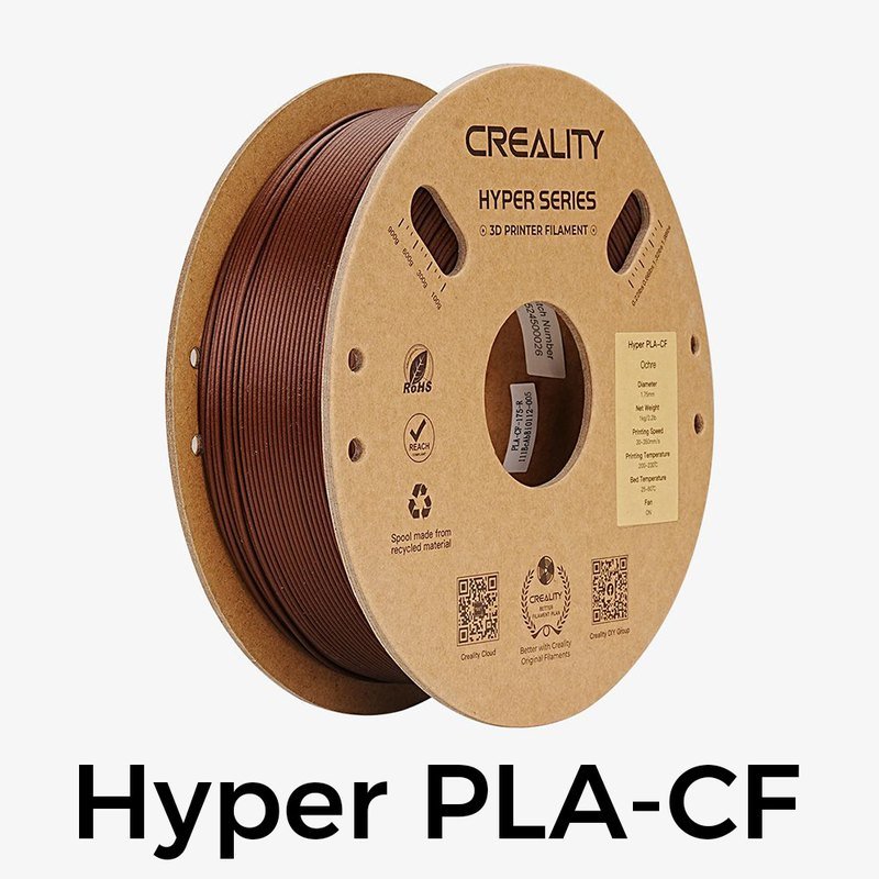 Creality Hyper PLA-CF 1.75mm 1KG 纸料盘 飞机盒(赭色)