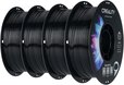 Creality CR-PETG-4卷装 1.75mm线径 4kg 黑色中性盘 通用盒(黑黑黑黑)