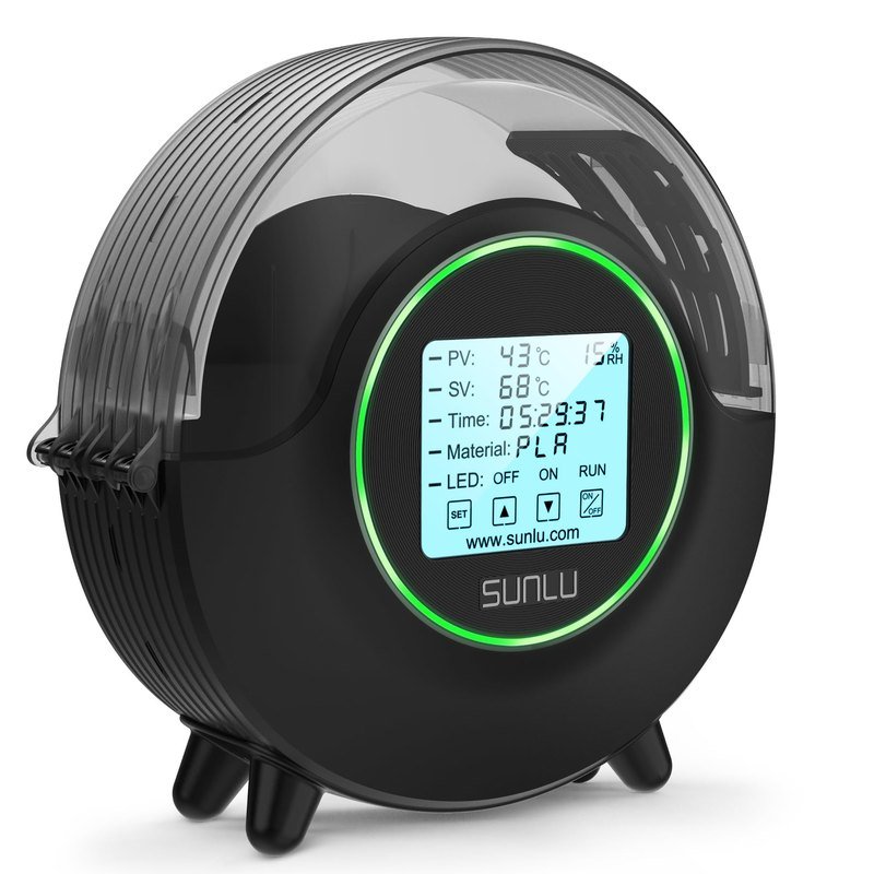SUNLU S2 耗材烘干盒 单卷干燥盒 深黑色 最高温度70°C 适用于 PLA、PETG、ABS、TPU、尼龙、PA 和 PC