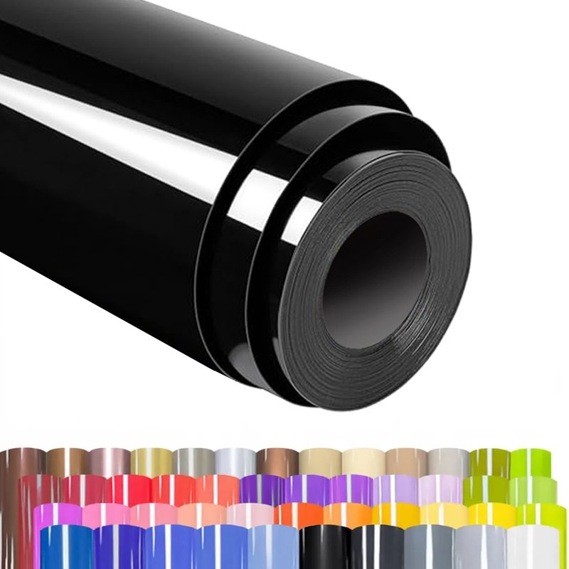 Black Glossy Self-Adhesive Vinyl Roll for Crafts