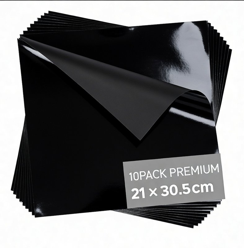 Black Vinyl Sheets 10 Pack Premium 21x30.5cm