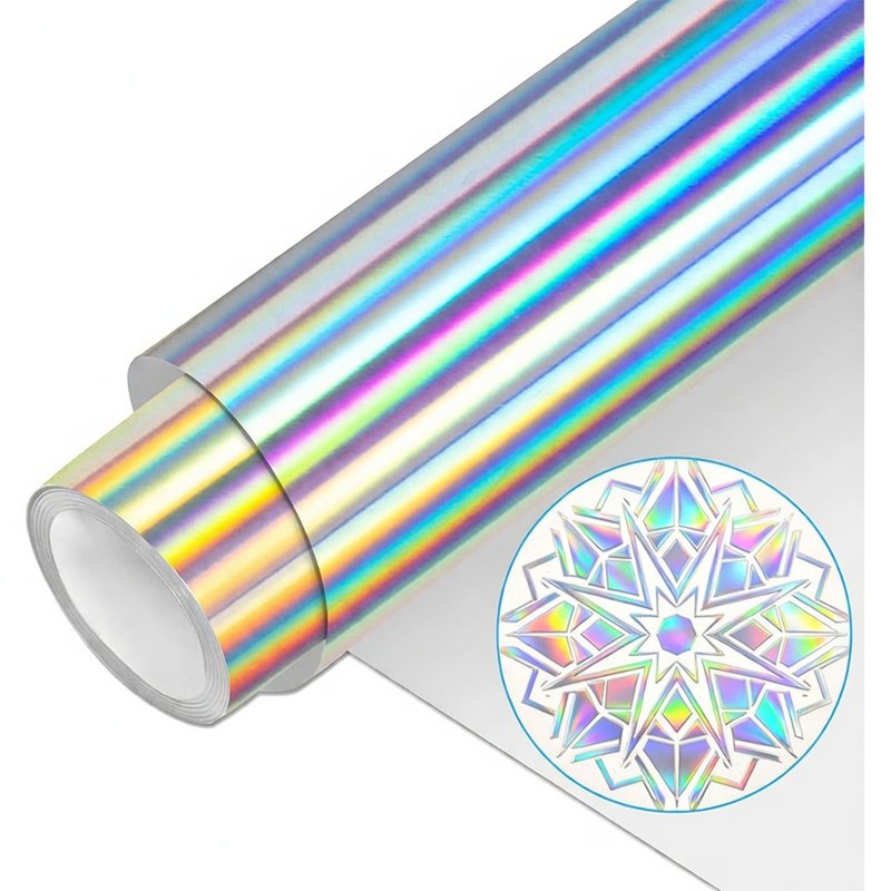 Holographic Rainbow Silver Vinyl Roll for Crafts
