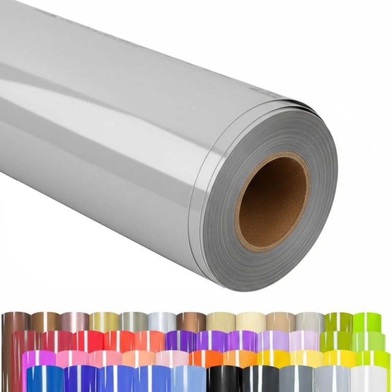 Light Grey Glossy Craft Vinyl Roll for Cutting