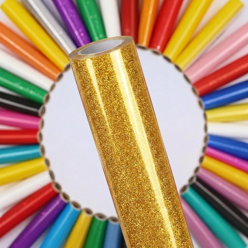 Gold Glitter Heat Transfer Vinyl Roll